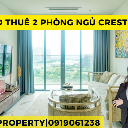 Cho Thuê Căn Hộ 2 Phòng Ngủ View Sông tại Crest Residence