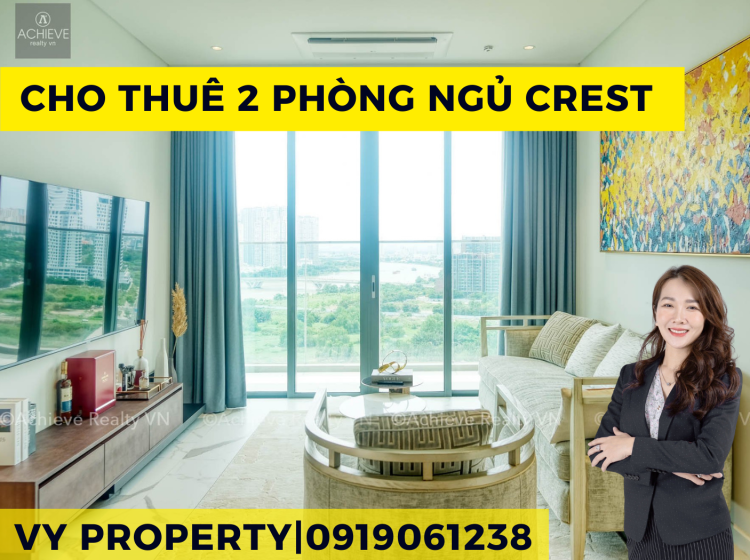 Cho Thuê Căn Hộ 2 Phòng Ngủ View Sông tại Crest Residence
