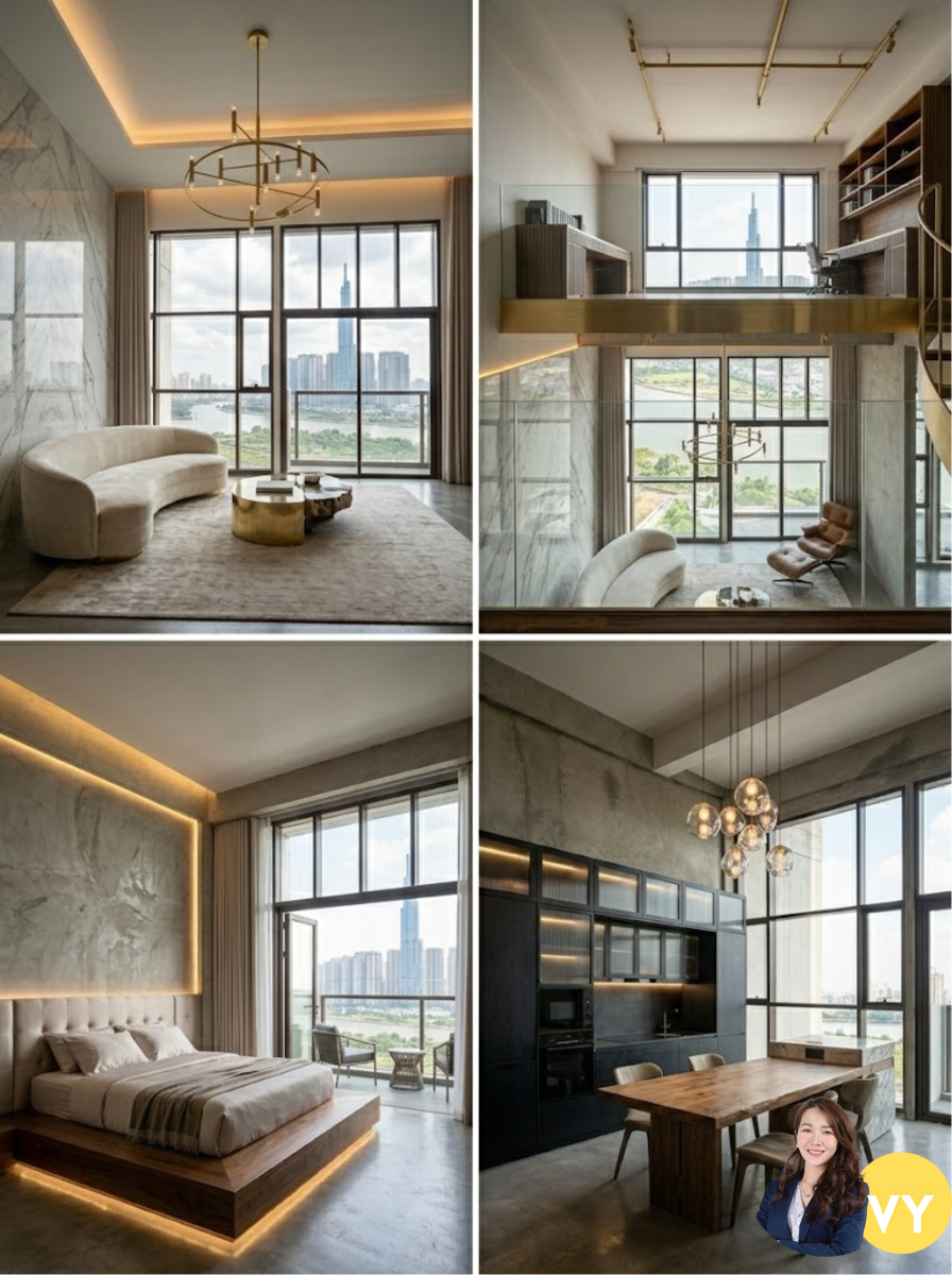 View thực tế từ tầng 12 Galleria Residence nhìn ra sông Sài Gòn và Landmark 81.