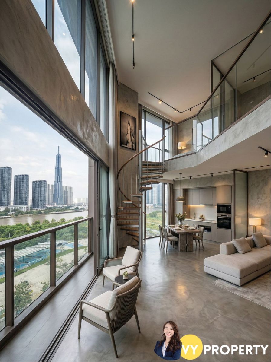 View thực tế từ tầng 12 Galleria Residence nhìn ra sông Sài Gòn và Landmark 81.