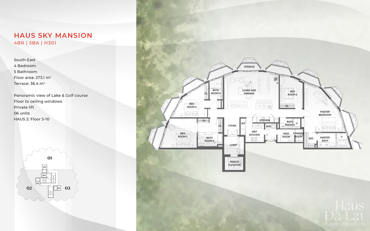 Layout Sky Masion 4 Phòng Ngủ Dự Án Haus Đà Lạt