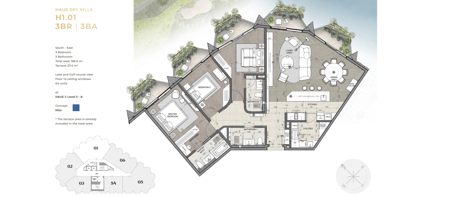 Layout Sky Villa 3 Phòng Ngủ Dự Án Haus Đà Lạt