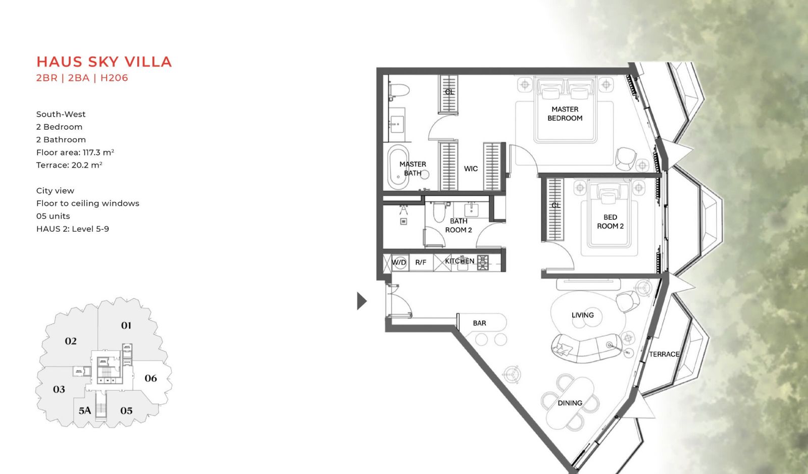 Layout Sky Villa 2 Phòng Ngủ Dự Án Haus Đà Lạt