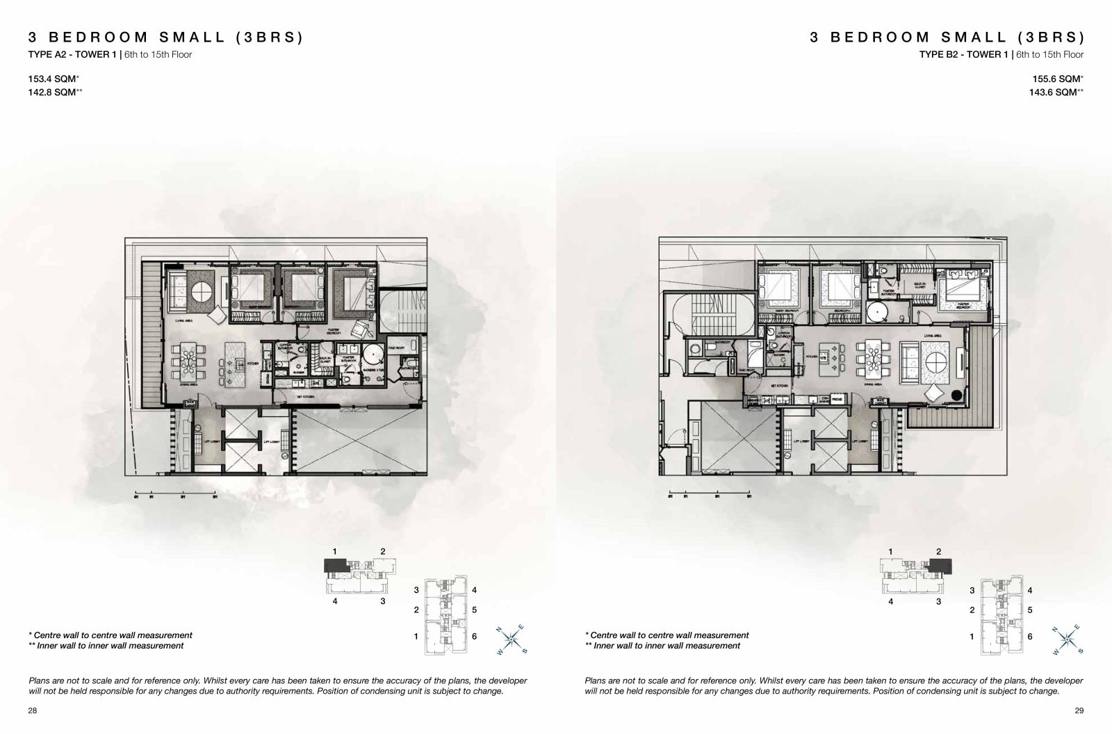 Layout căn hộ 3 phòng ngủ Cove Residence