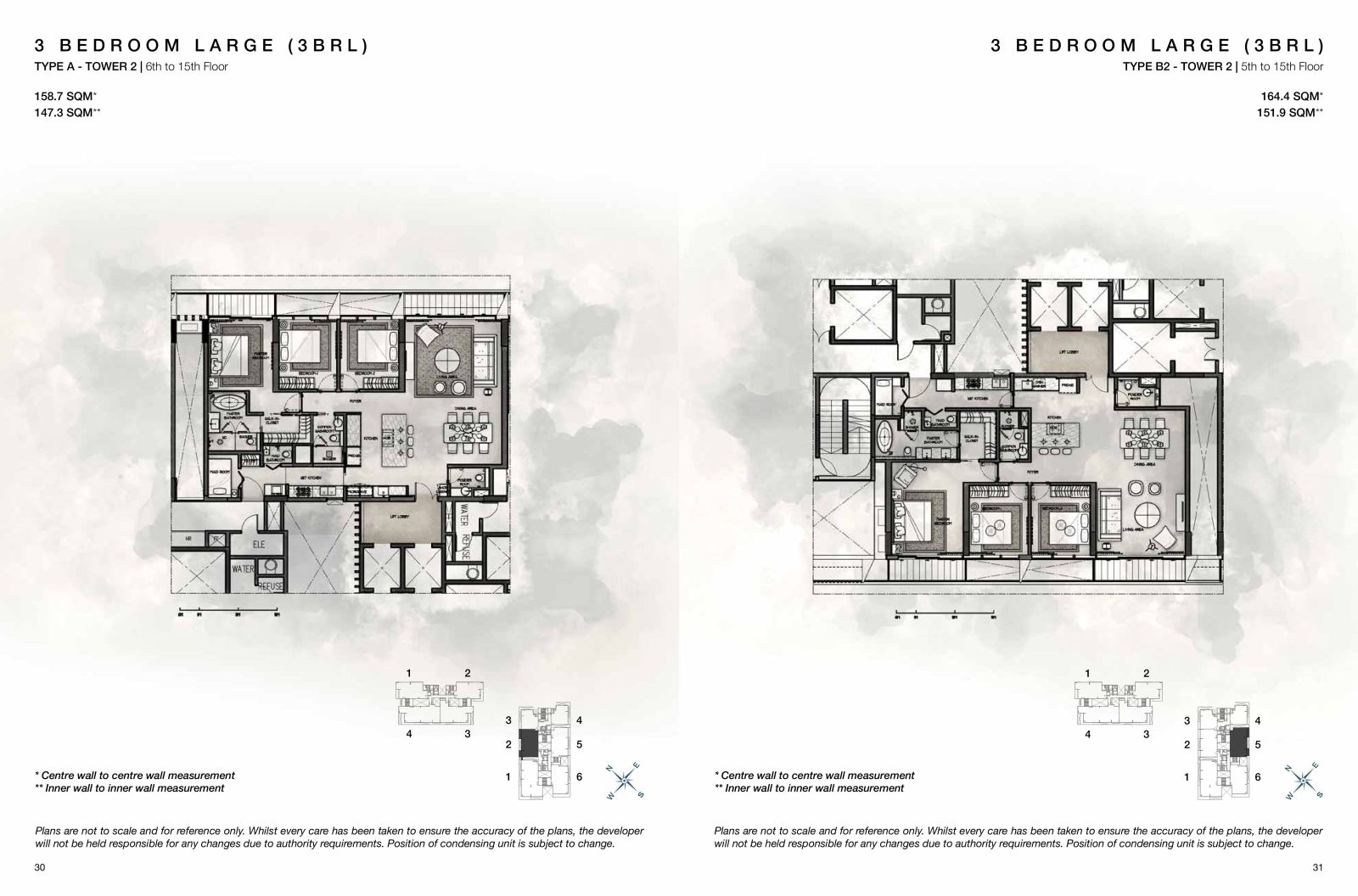 Layout căn hộ 3 phòng ngủ Cove Residence