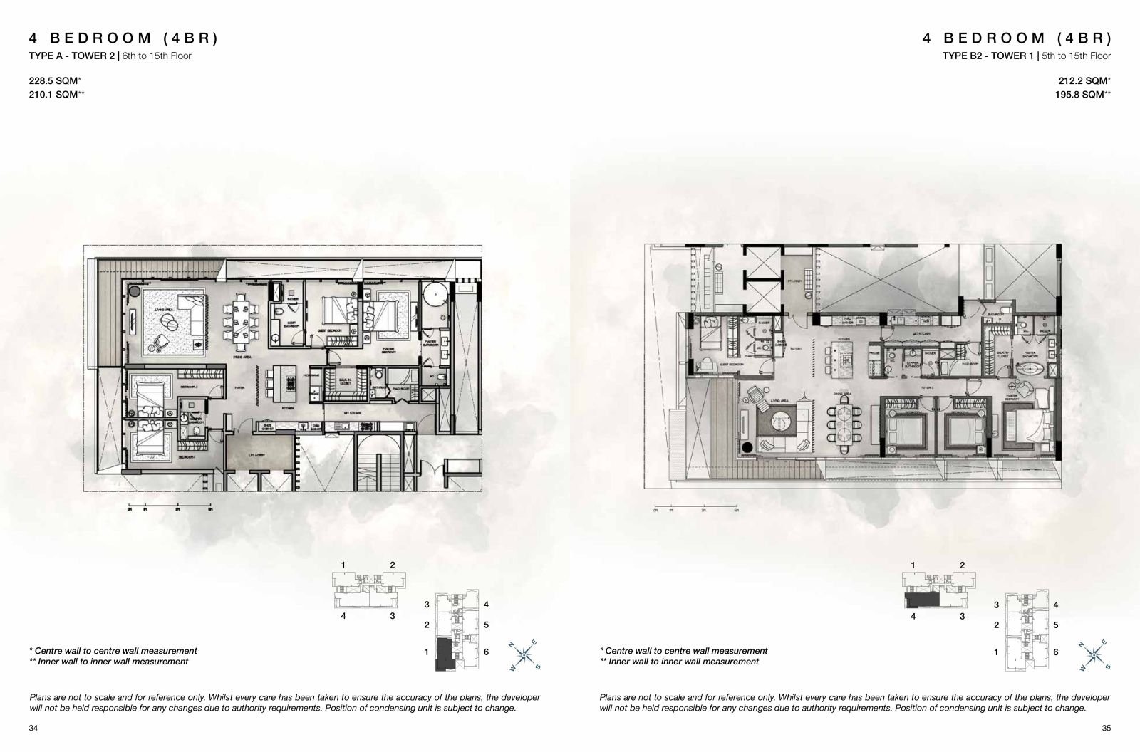 Layout căn hộ 4 phòng ngủ Cove Residence