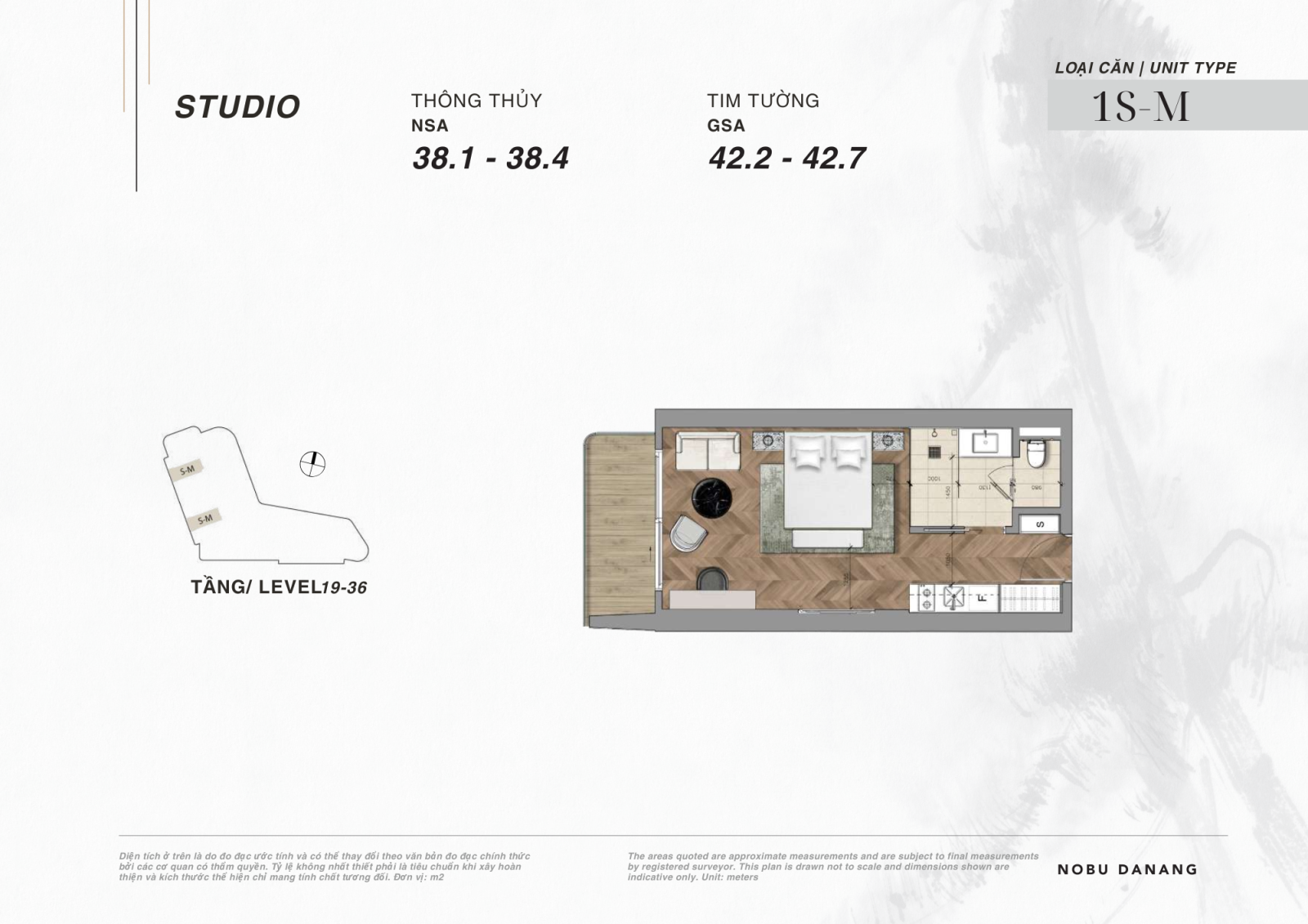 Chi Tiết Layout căn hộ Studio dự án Nobu Hotel và Residneces Đà Nẵng
