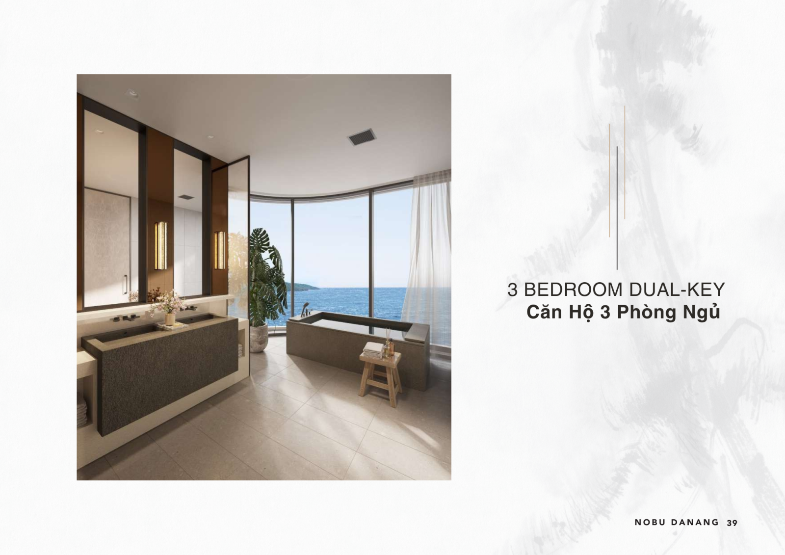Chi Tiết Layout căn hộ 3 phòng ngủ Dual Key dự án Nobu Hotel và Residences Đà Nẵng