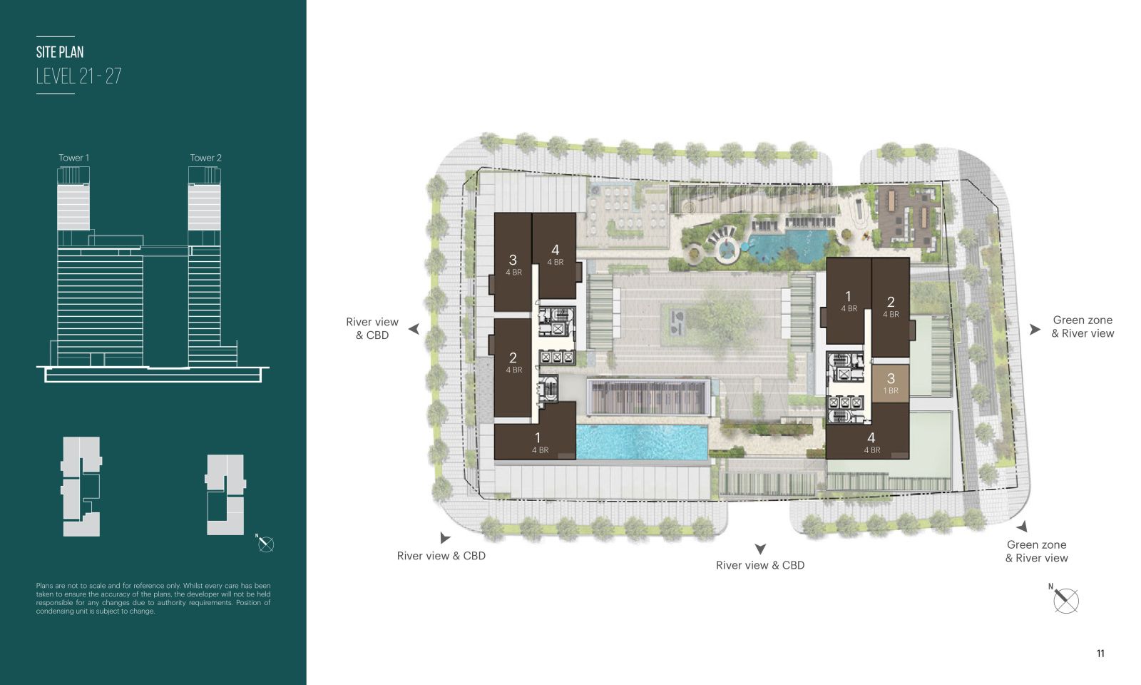 Mặt bằng tầng 21 đến 27 Narra Residences