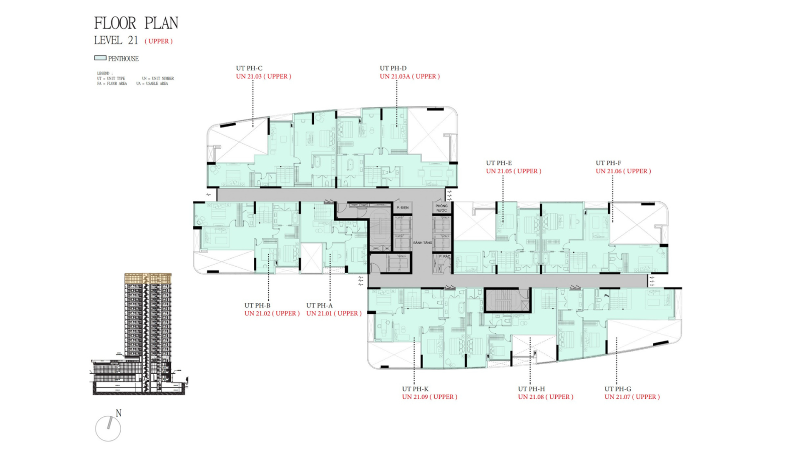 MẶT BẰNG PENTHOUSE TẦNG 22 TẠI TÒA THE ALPHA RESIDENCE THUỘC DỰ ÁN THE 9 STELLARS