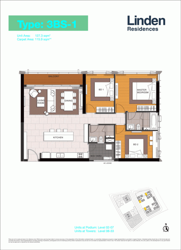 layout 3 phong ngu thap linden residences empire city thu thiem