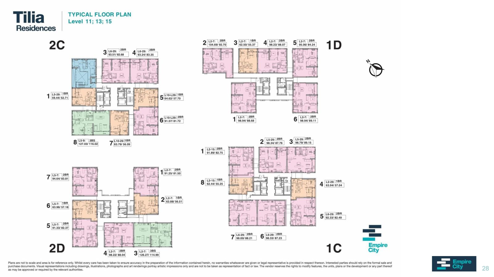 Mặt bằng Tilia tằng 11, 13, 15