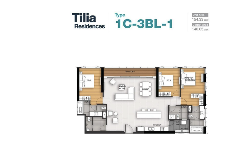 layout can ho 3 phong ngu tilia residences
